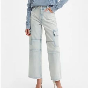 Levi's Made & Crafted Cargo Crop Pants Jeans Size 25 Ribcage Wedge 501 VTG